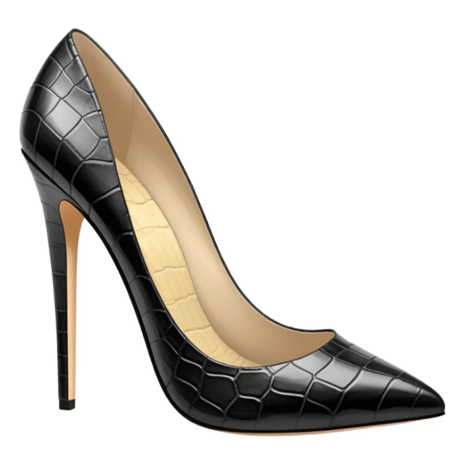 super realistic black crocodile leather stilettos sticker