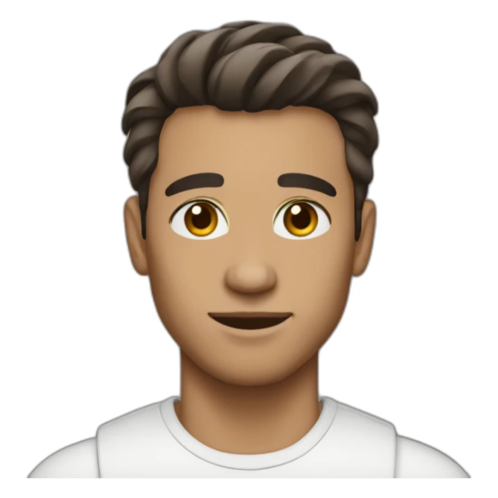 brunette man medium hair clean shaven sticker