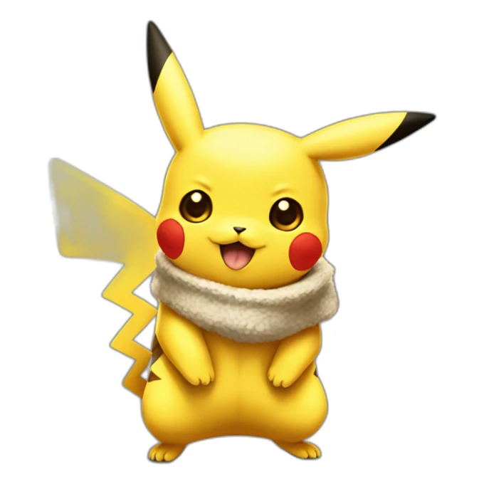 pikachu qui dessine avec de la peinture sticker