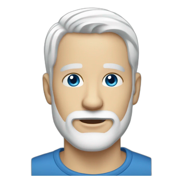 fifty white Man white beard short hair blue eyes sticker