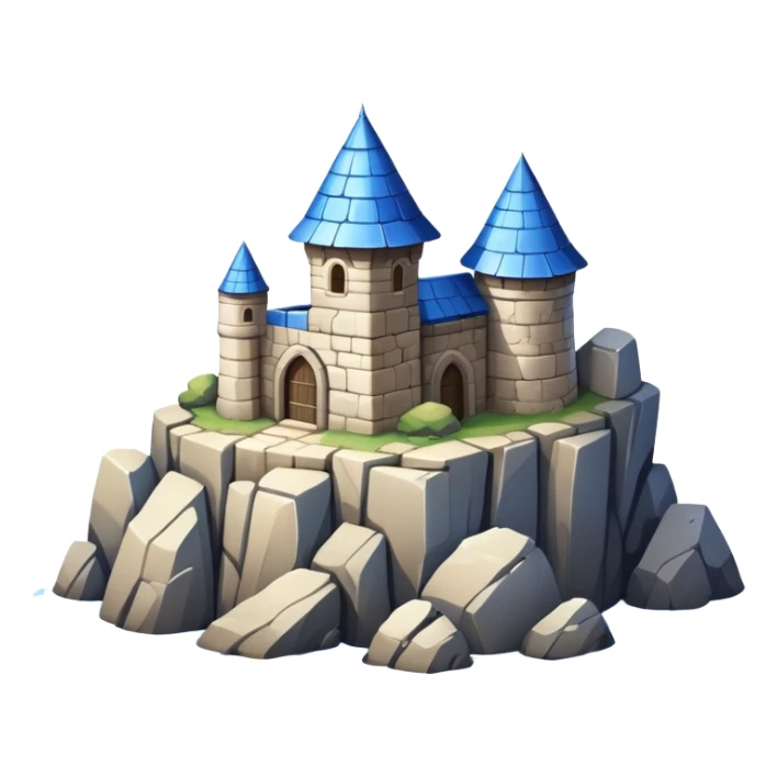 blue-roofed fortress on the rock sticker