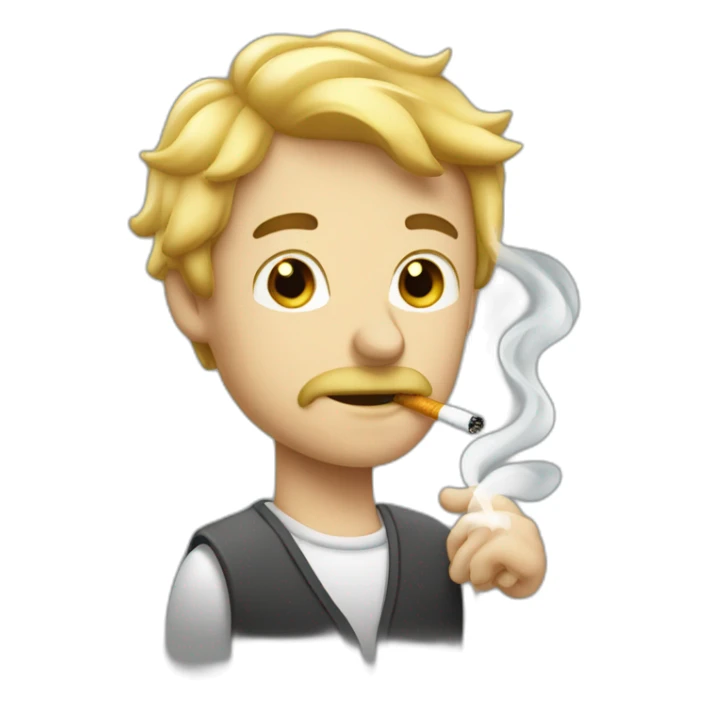 Homme blond fume une cigarette sticker