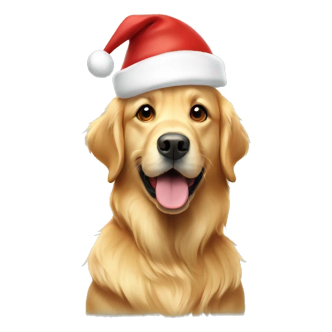 golden retrievers wearing santa hats sticker
