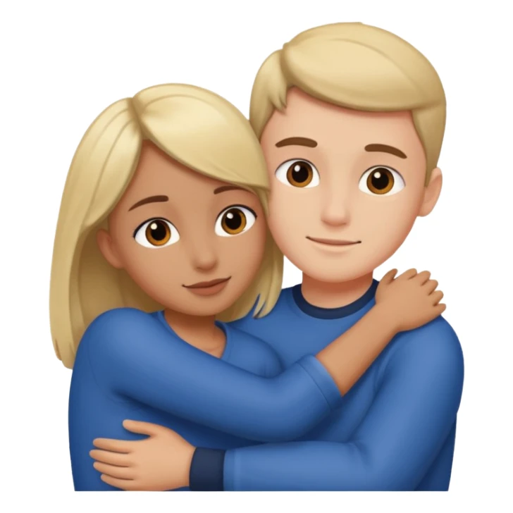 Girl hug a boy friend european bold sticker