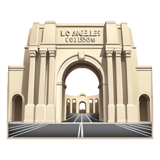 Los Angeles memorial Coliseum, looking at the arches sticker