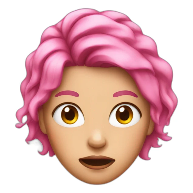 girl pink hair rage sticker
