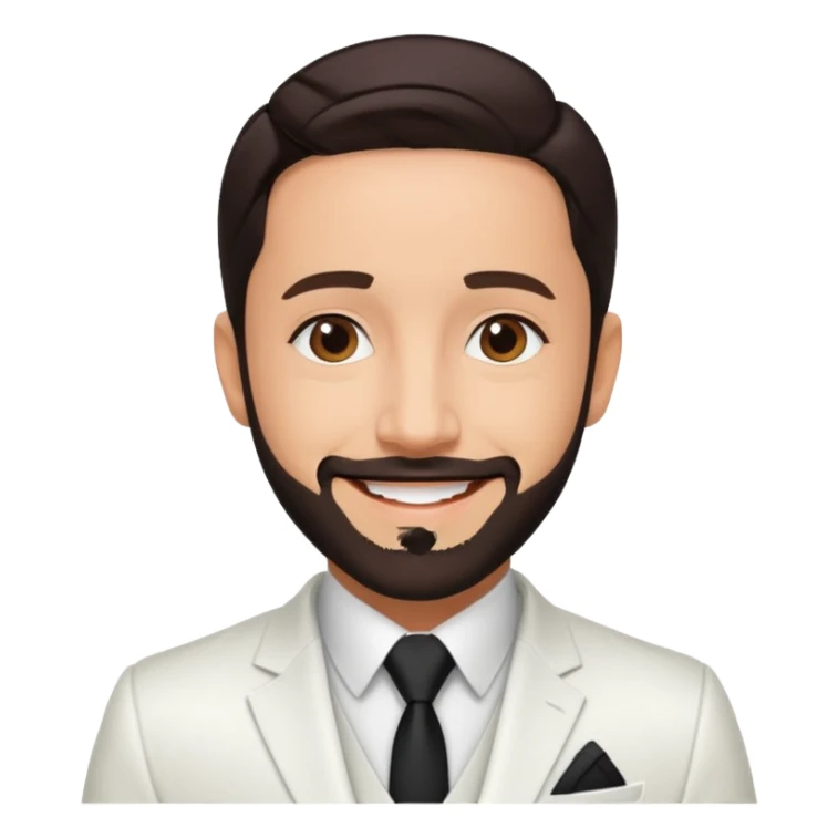 AJ McLean with white suit, dark brown hair sticker