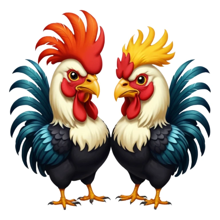 Dos gallos de pelea Peliando sticker