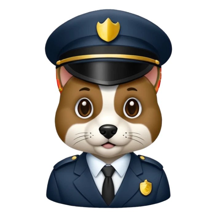 Polis üniforması giyen köpek sticker