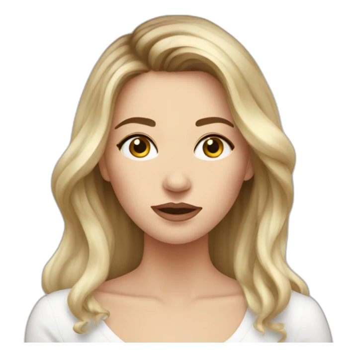 Upset, white women, balayage hair  sticker