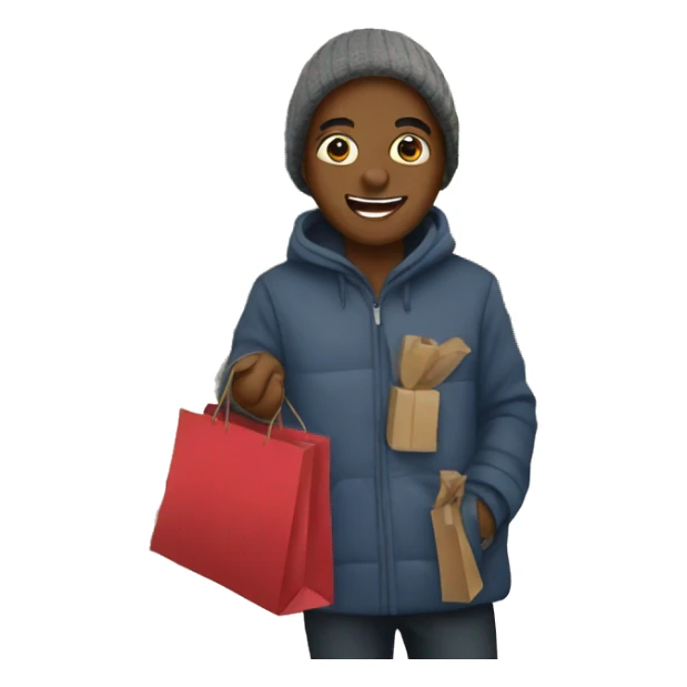 Christmas shopping card sticker