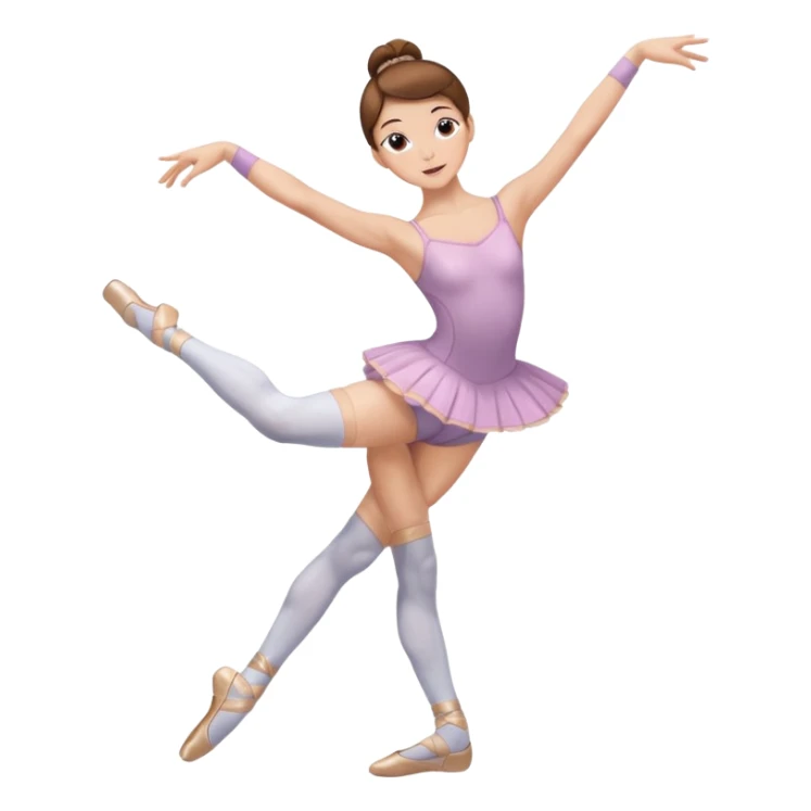 Ballet dancer in over the knee socks, leotard and brown hair sticker