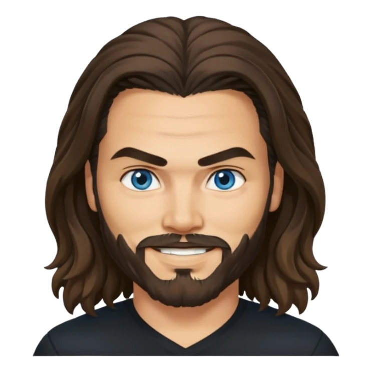 Blue eyes Jason mamoa longer hair smiling black shirt sticker