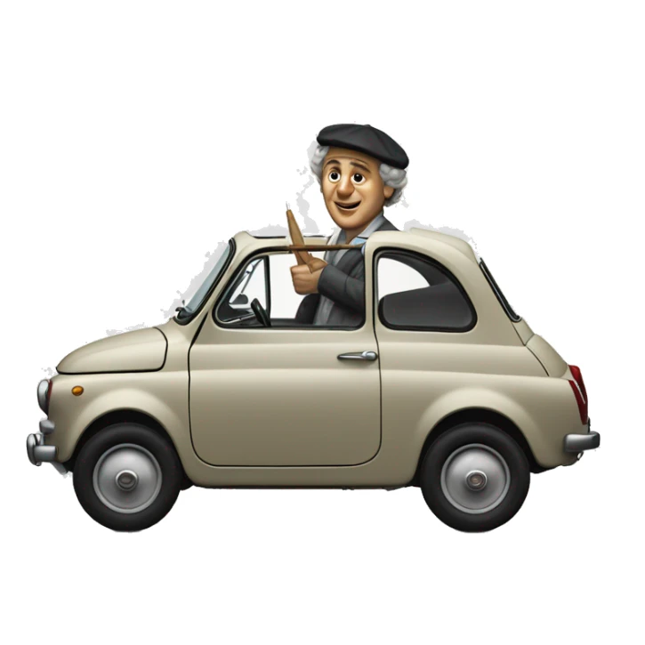 painter Goya driving a fiat 500 sticker
