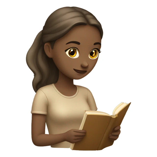 Girl reading a book. In beige tones  sticker