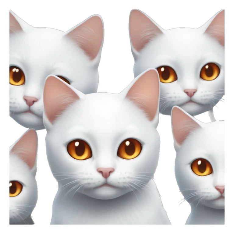 white and red cat with orange eyes together with white and black cat with blue eyes sticker
