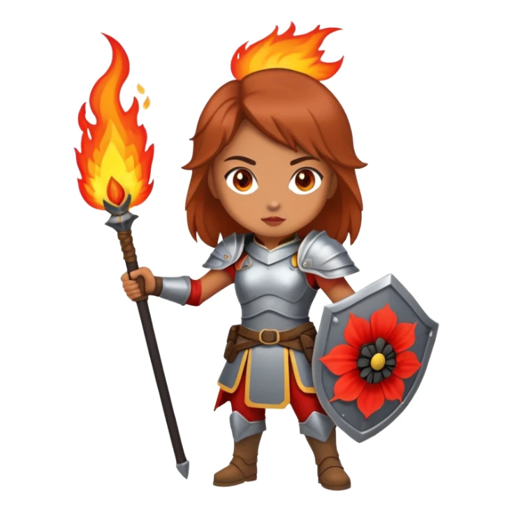 Young female warrior with fire powers inspired by The Poppy War sticker