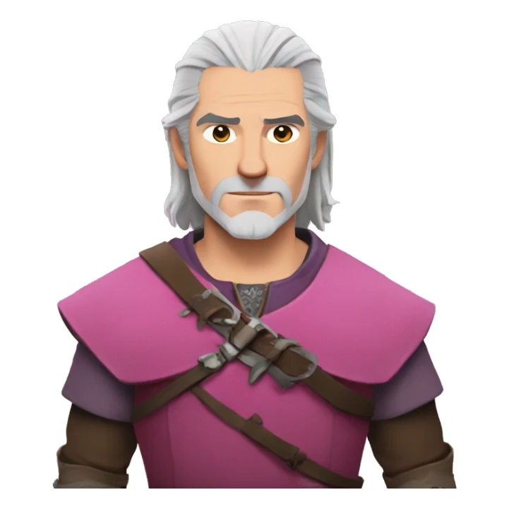 Geralt of Rivia with pink Dress sticker