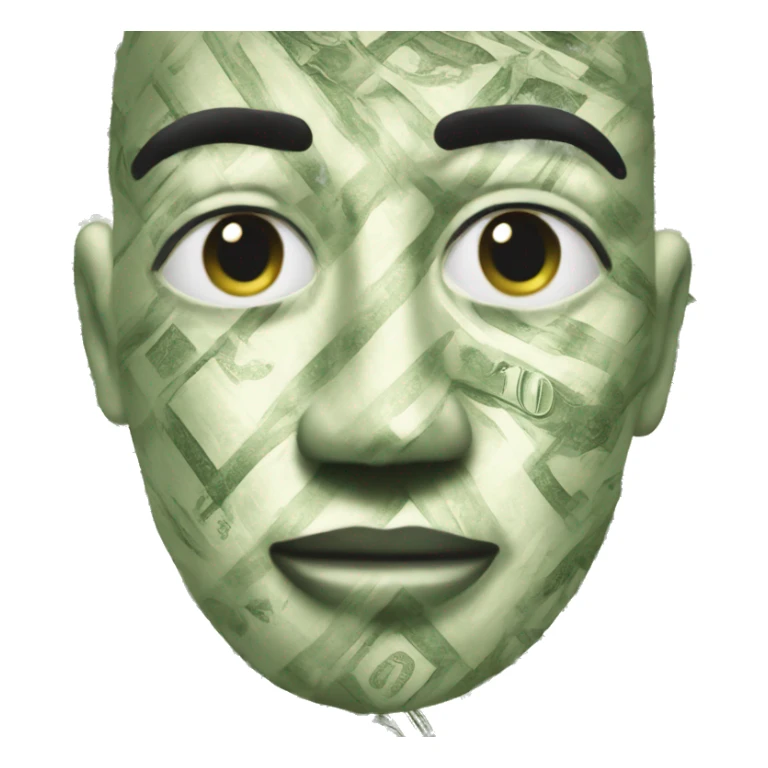 Face made out of money sticker