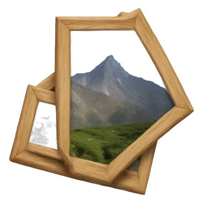 a photo frame of a mountain  sticker