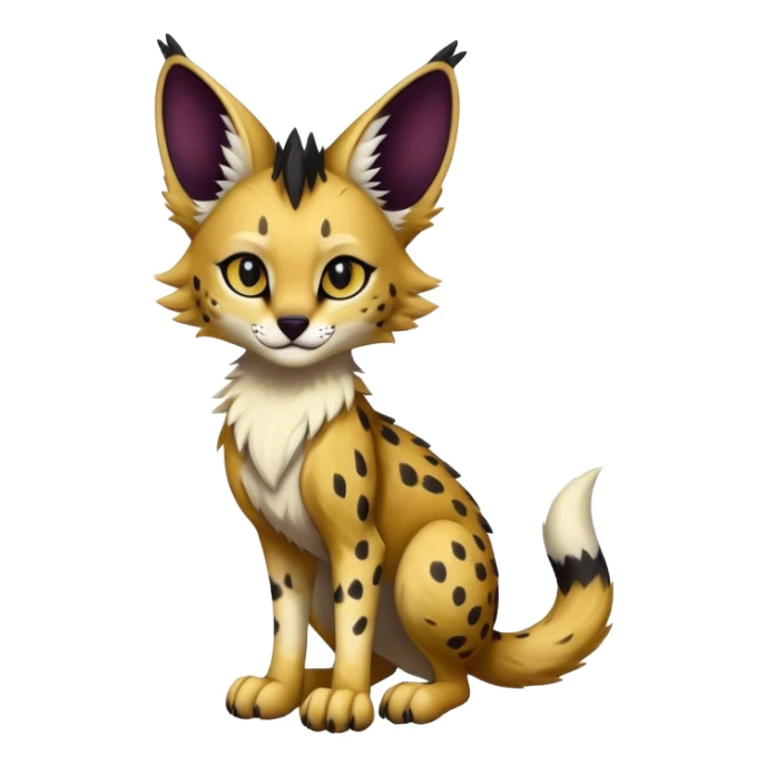 Epic Cute Dark Sergal-Serval-Vernid full body sticker