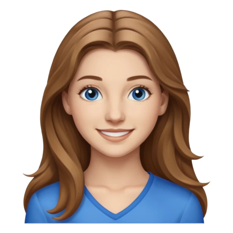 Nathalia Ramos with light brown long hair, blue eyes sticker
