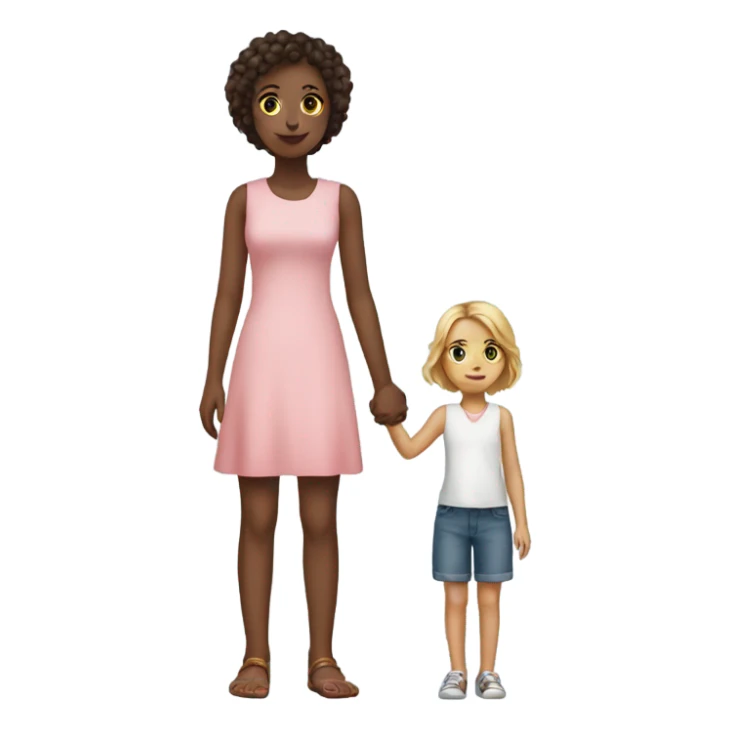tall girl and short girl holding hands sticker