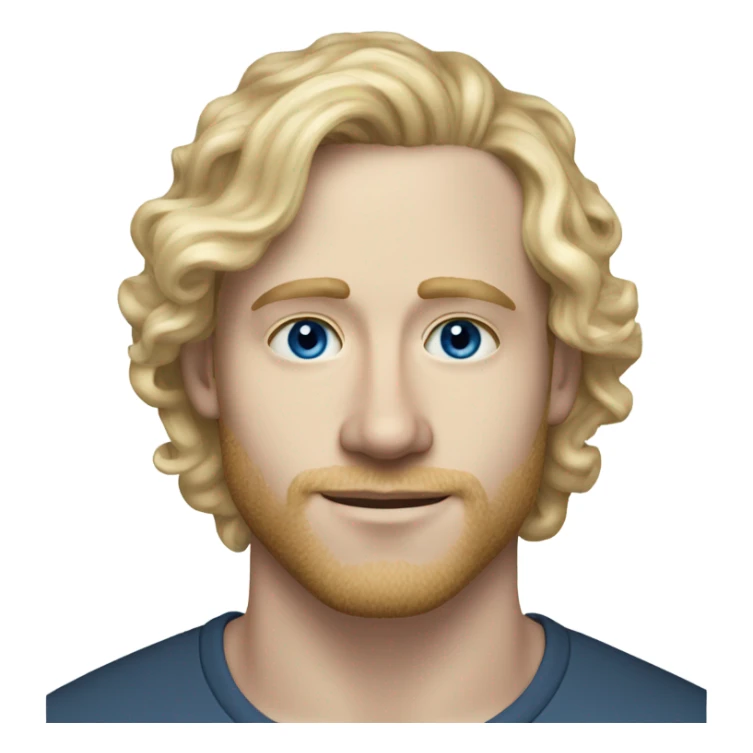 3/4 profile light curl blonde 30yo man blue eyed pale skin sticker