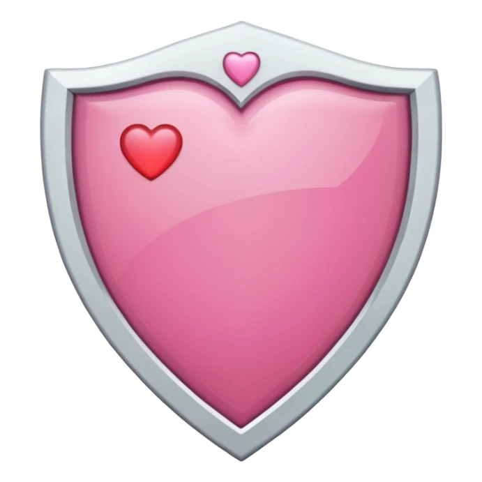 pink shield with white frame and a heart on it sticker