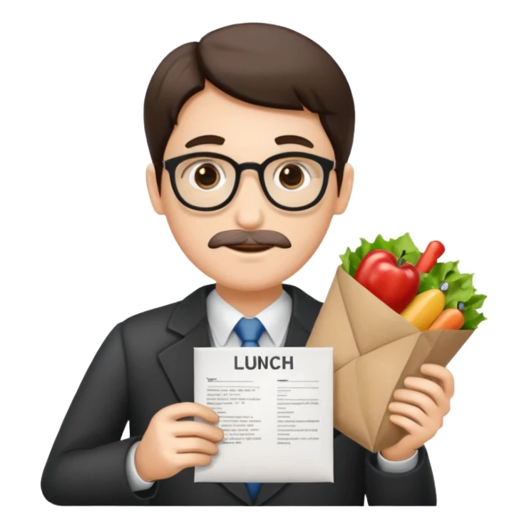 Profesor sosteniendo un papel que dice “LUNCH COVERED” sticker