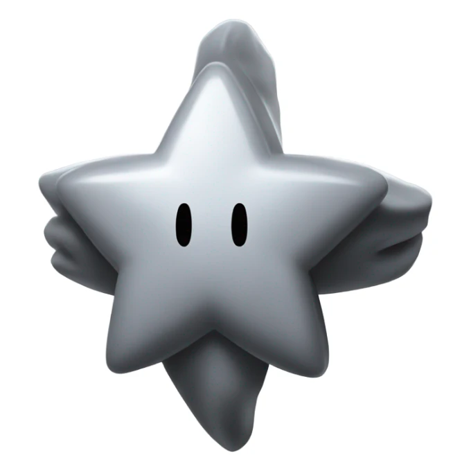 Gray Kirby being a Mario power up star but it’s circle sticker