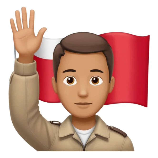 ultra realistic polish man with two-colored poland flag sticker