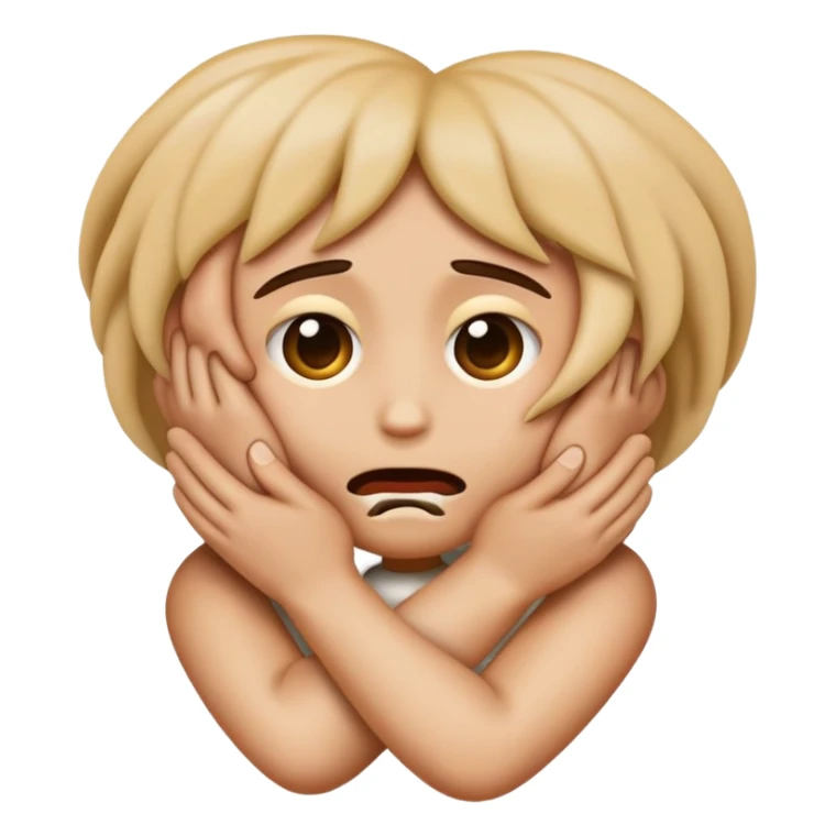 an emoji that’s chocking itself with both hands pretending to be strangled  sticker