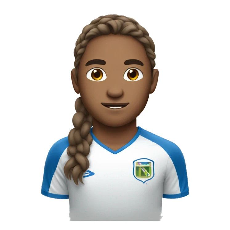 Soccer player with long brown hair and blue eyes sticker