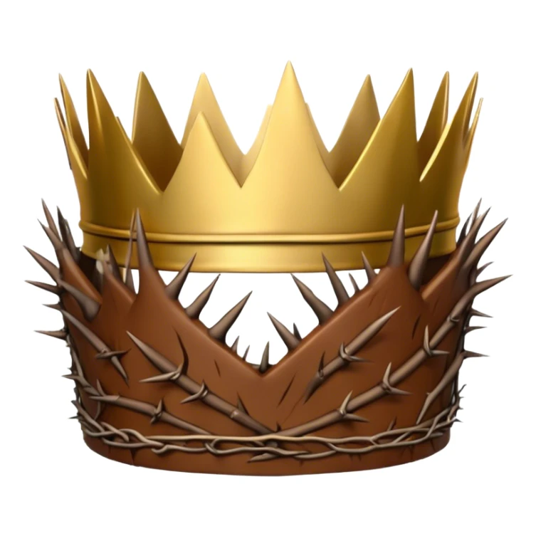 half crown of thorns and half king crown sticker