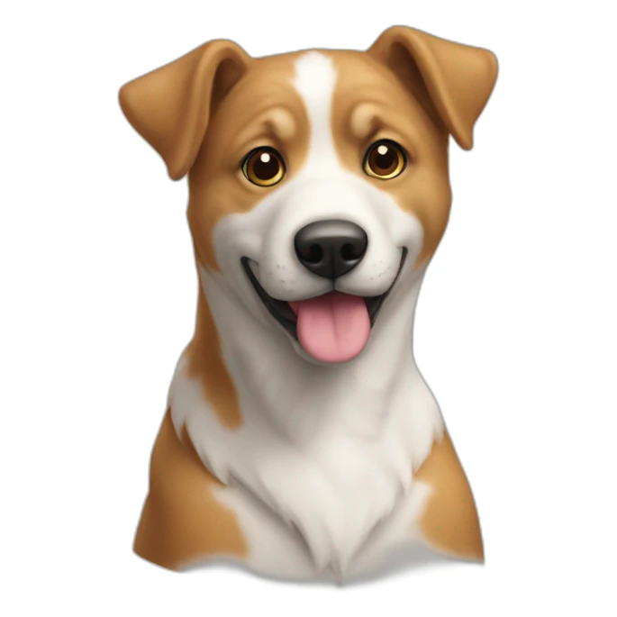 Un chien qui est sur un chat sticker