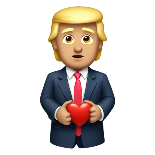 Donald Trump with heart hands sticker