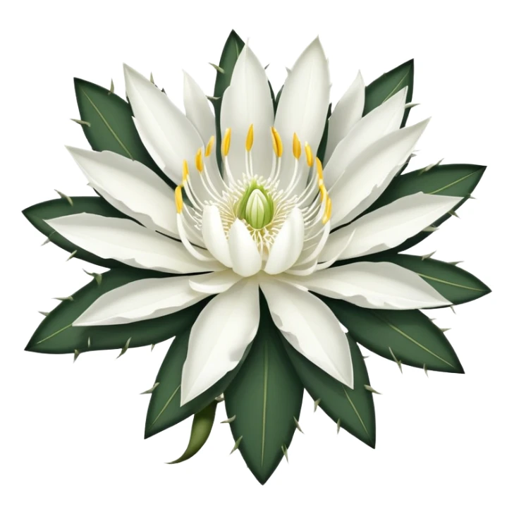 night blooming cereus flower, epiphyllum, white petals sticker