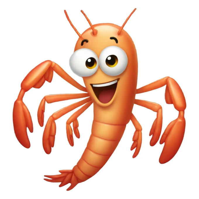 Excited shrimp sticker