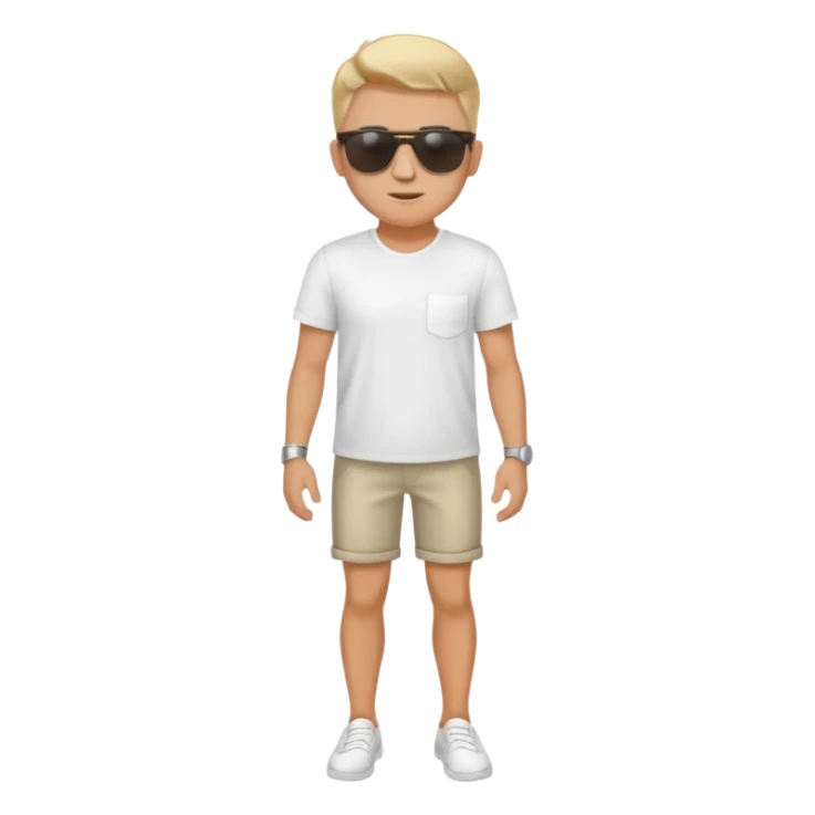 white male model wearing sunglasses full body sticker