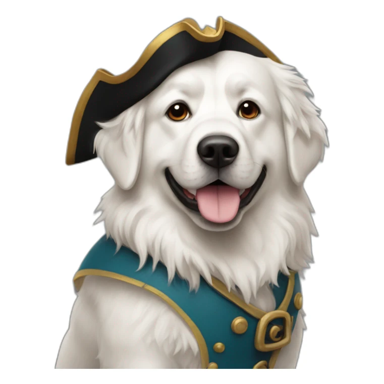 Pyrenees mountain dog White pirate costum sticker