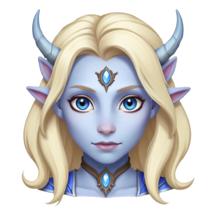 Warcraft female blonde half-Dranei blue eyes sticker