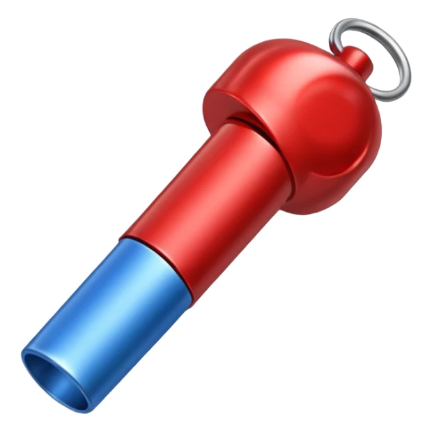 whistle blow blue (#00A3E0) and red (#F9423A) sticker