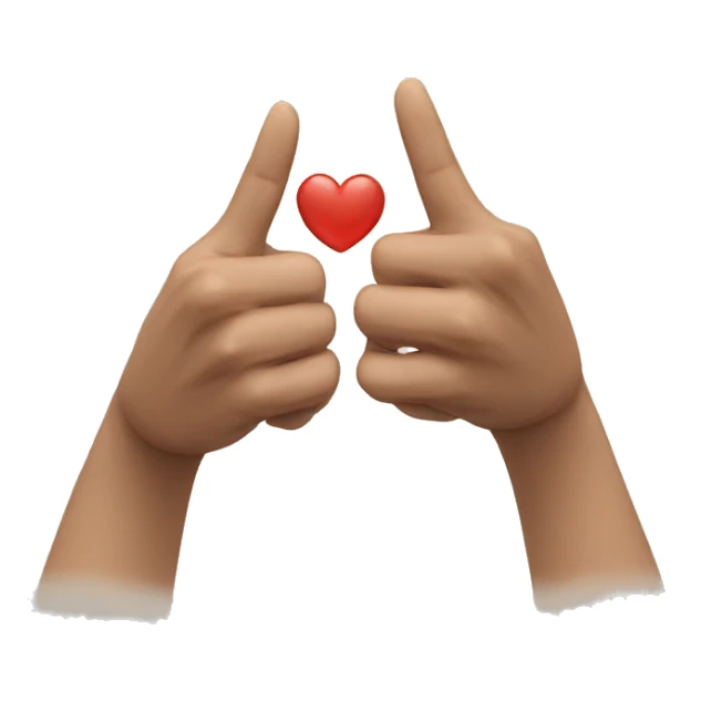 two hands making a heart with the index and middle finger sticker