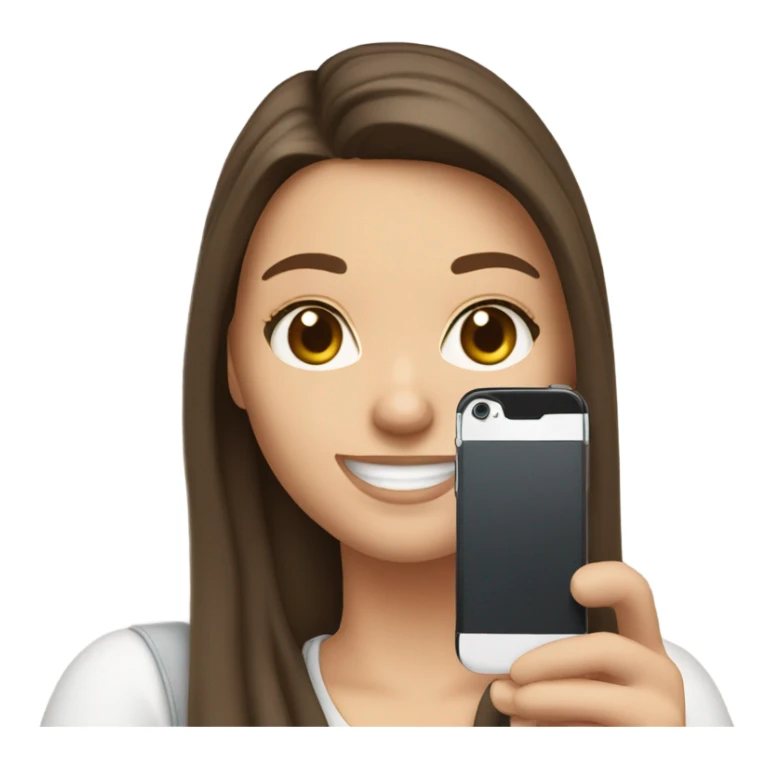 Brunette white Girl taking selfie with her phone sticker