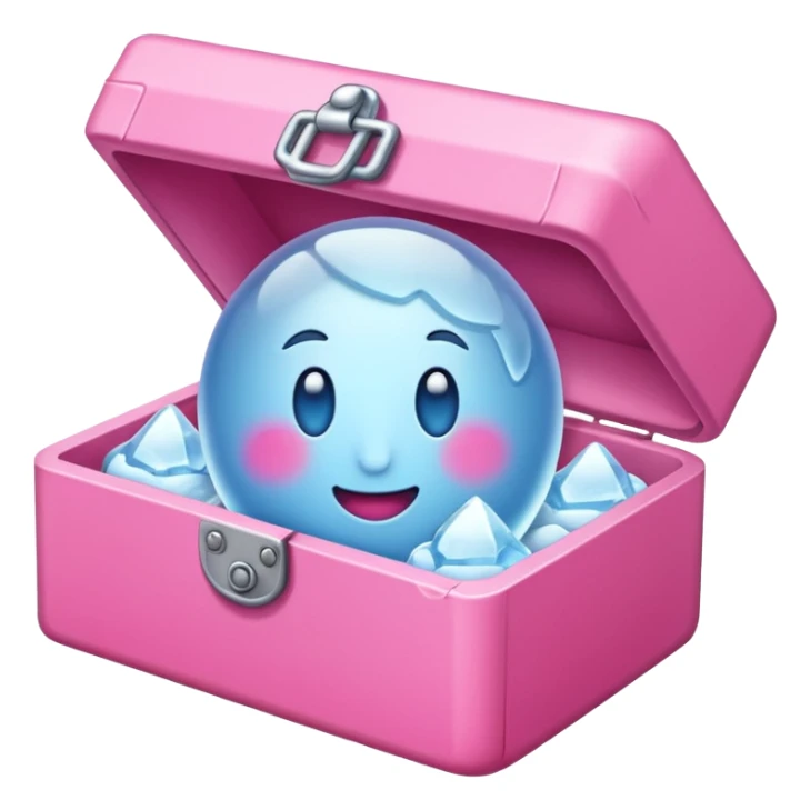 just make an emoji with a pink box with ice inside sticker