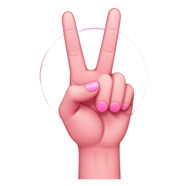 the peace fingers on a pink background that Danny Bauer from Better leaders better schools uses sticker