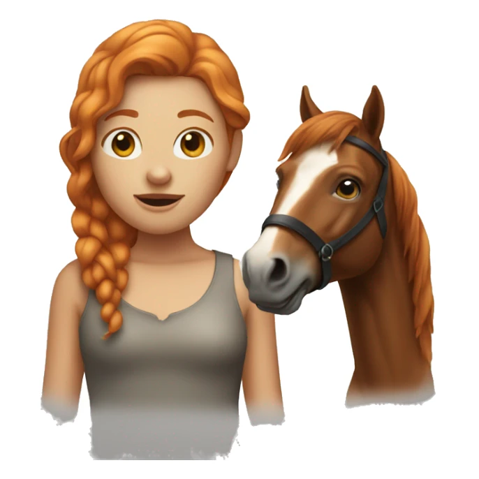 Ginger girl with a horse  sticker