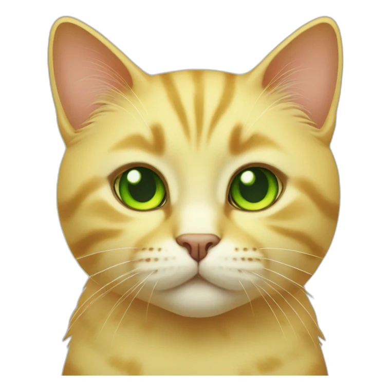 yellow cute cat with green eyes sticker