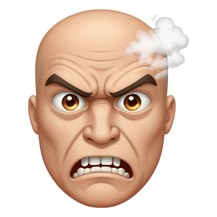 angry man with steam coming from nose sticker